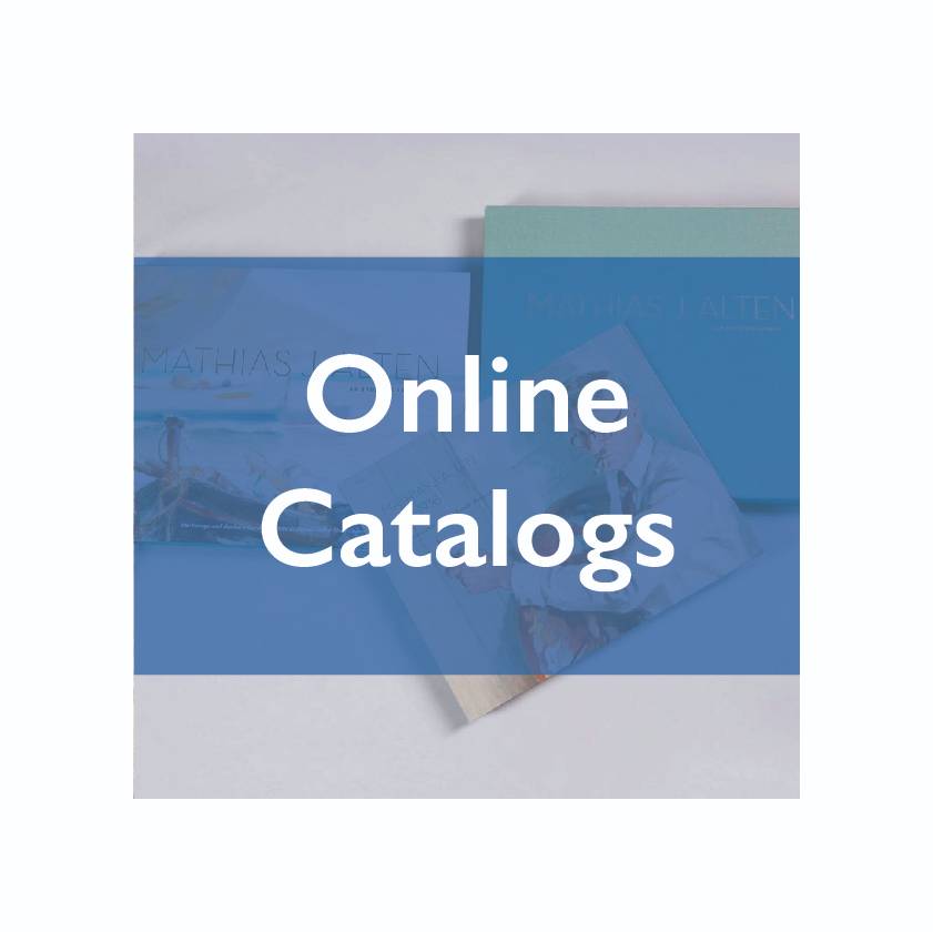 image of book with text overlay that reads "online catalogs"
